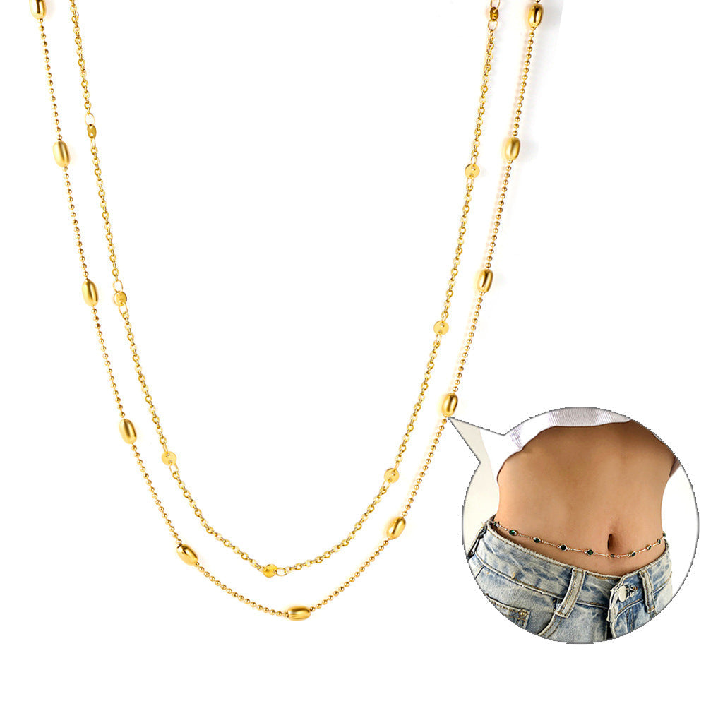 Sweet-and-cool Edgy Two-layer Waist Chain