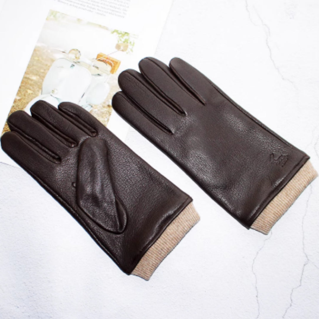 Motorcycle Riding Deerskin Gloves For Men Genuine Leather Sheepskin