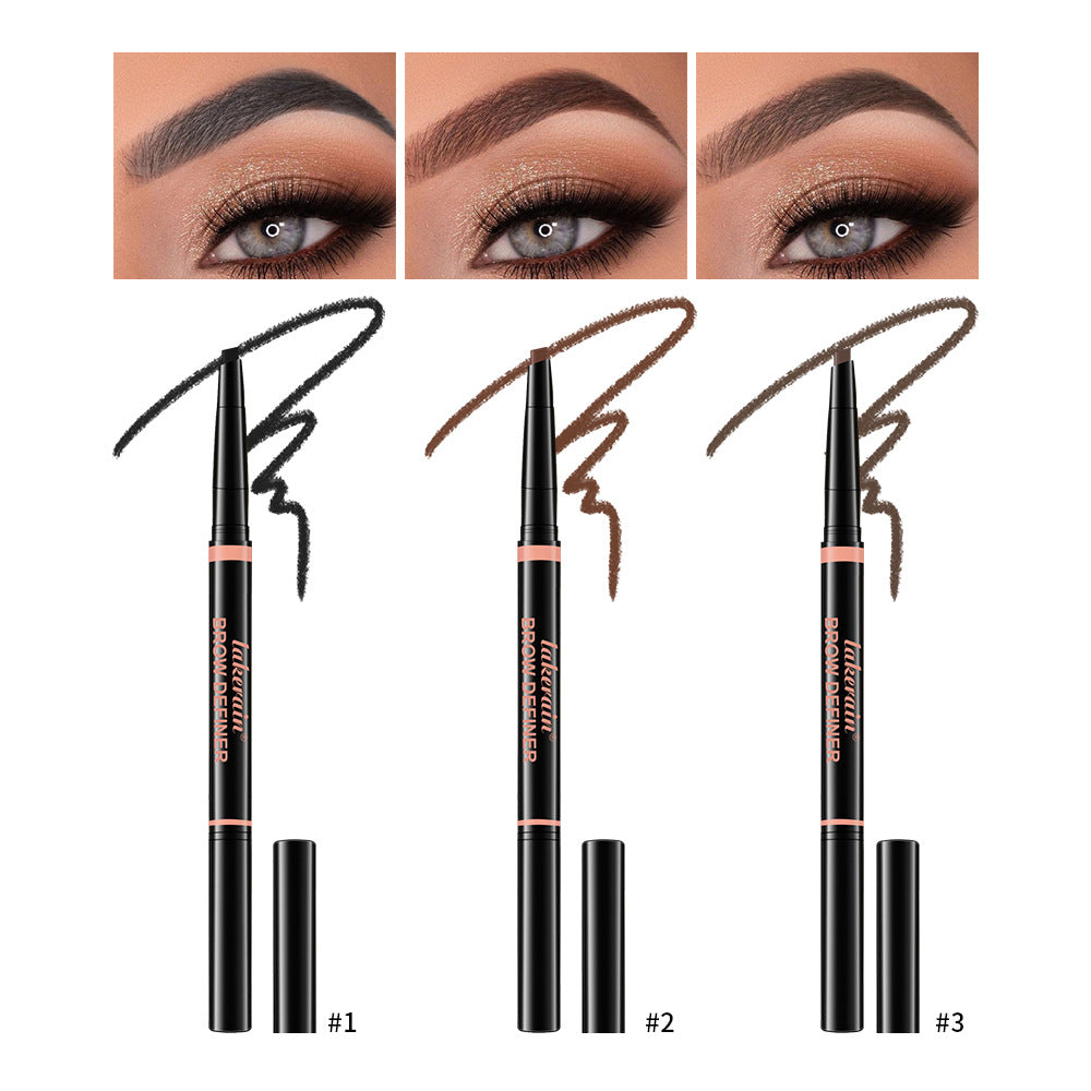 Waterproof And Sweat-proof Distinct Look Three-dimensional Line Carving Triangle Eyebrow Pencil