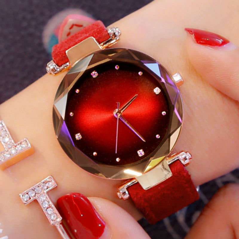 Fashionable Leather Belt Casual Colorful Womens Quartz Watch