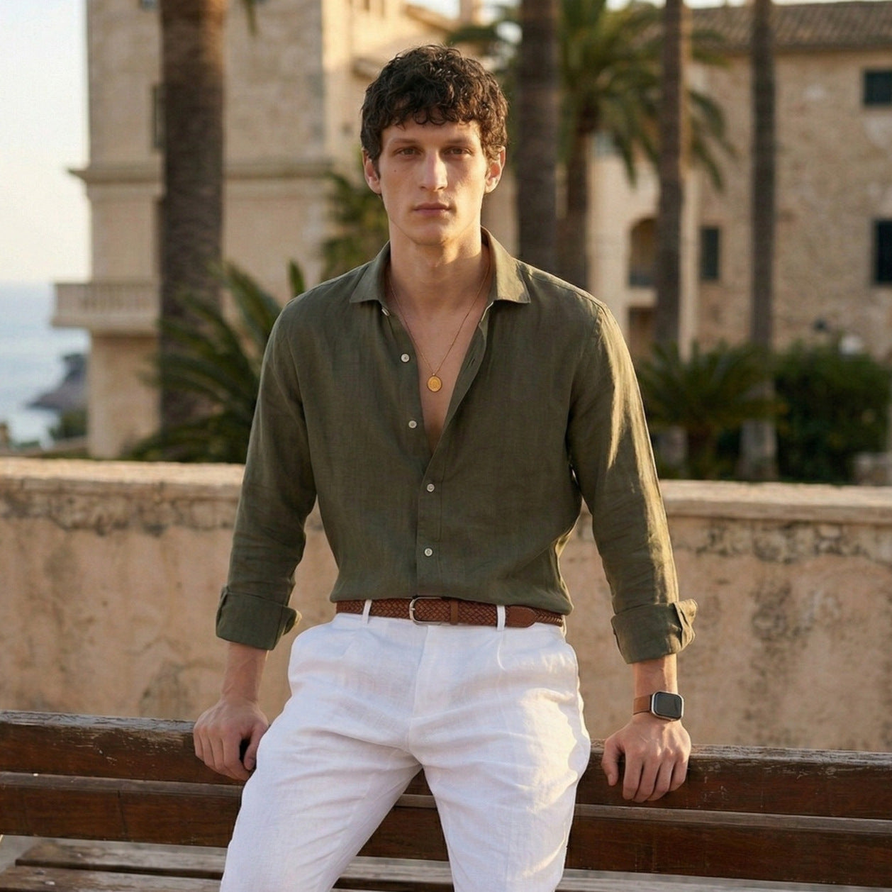 French-style Luxury Pure Linen Long-sleeve Shirt In The Old-money Aesthetic