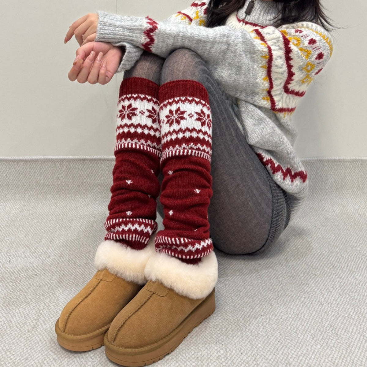 Knitted Thermal Leg Warmers Slouch Socks And Zodiac-year Socks