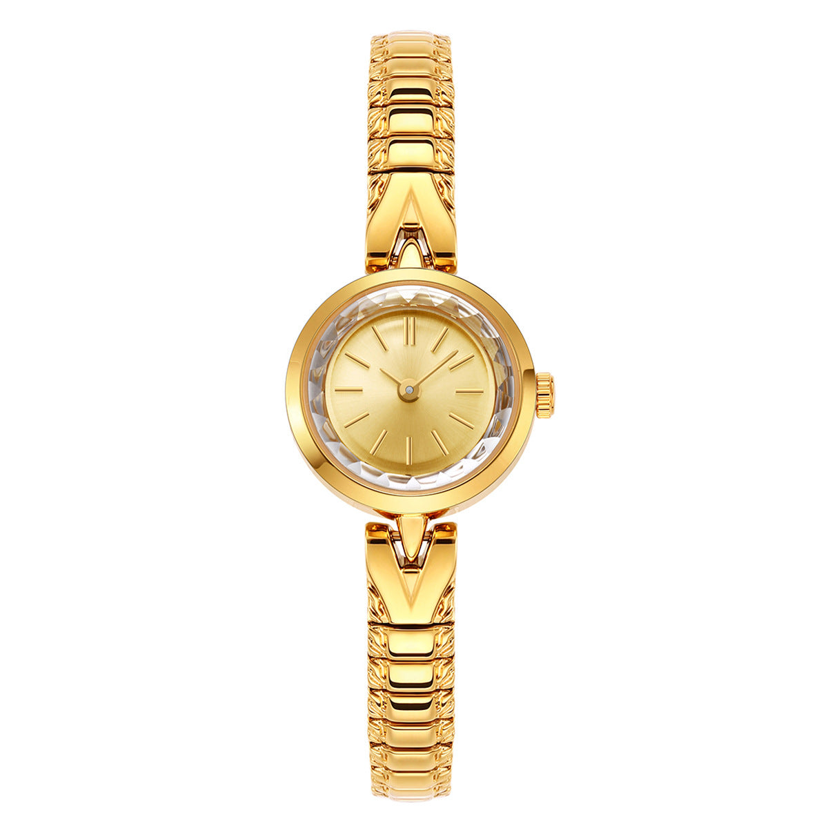 Womens Kaleidoscope Dial Vintage-style Quartz Gold Watch