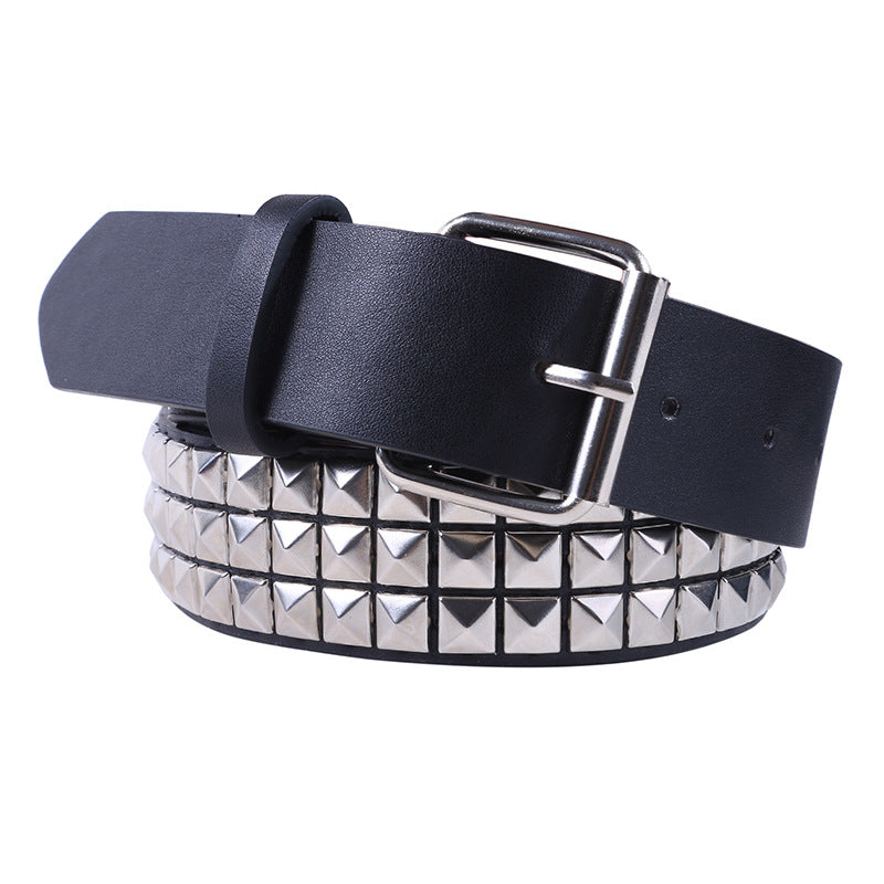 Hollow Rivet Belt PU Waistband Temperament Men And Women