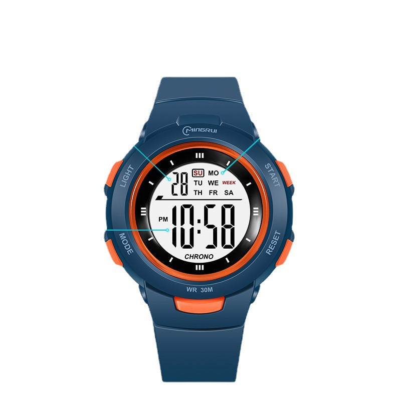 Fashion Pin Buckle Luminous Waterproof PU Strap Student Electronic Watch