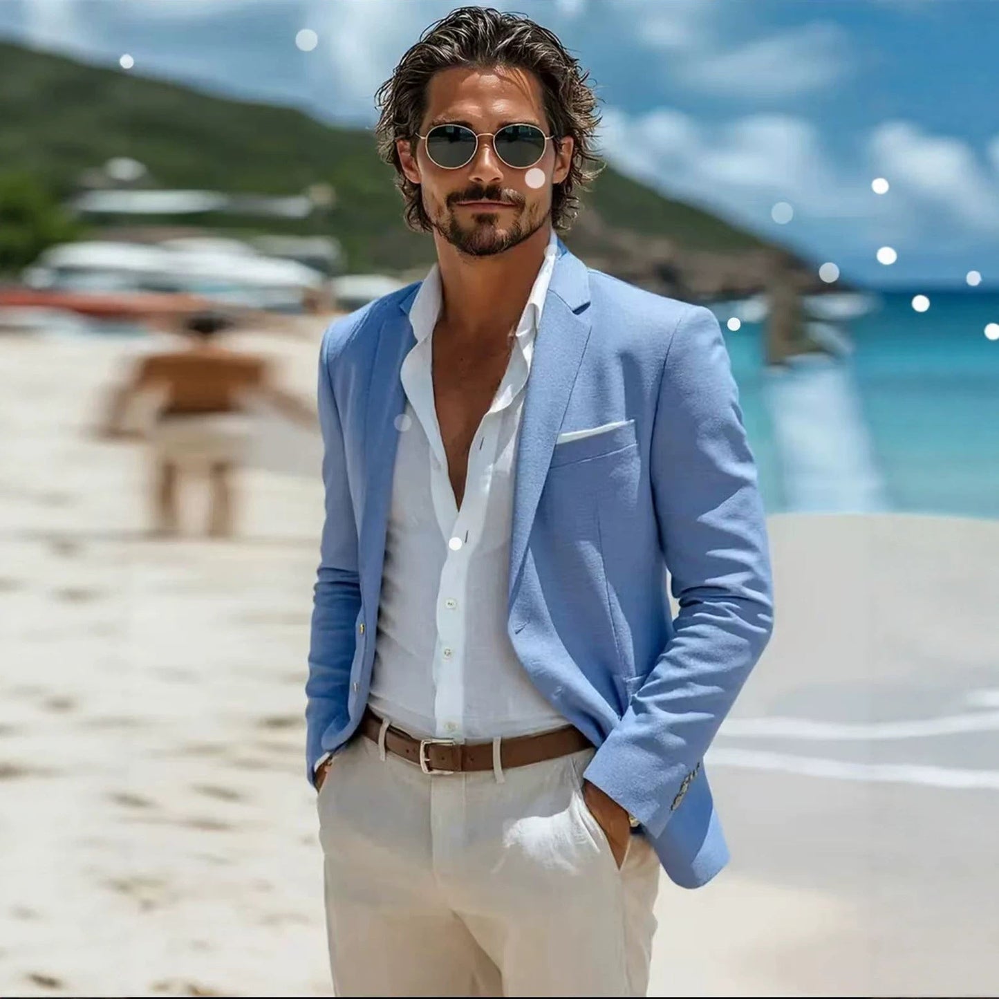 Mens Slim-fit Casual Suit Jacket, Fashionable Mens Outerwear