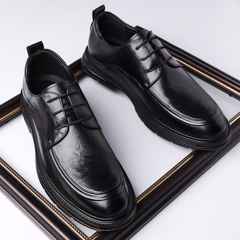 Men's Business Formal Brown Lace-up Leather Shoes