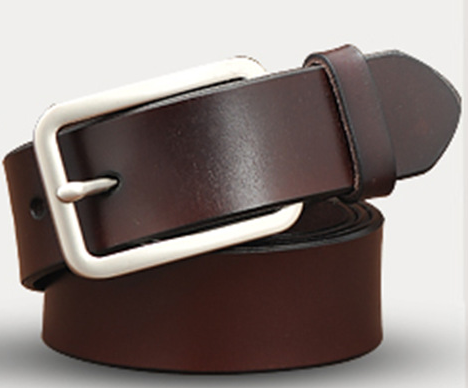 Vintage pants belt-smooth buckle-black-1 piece