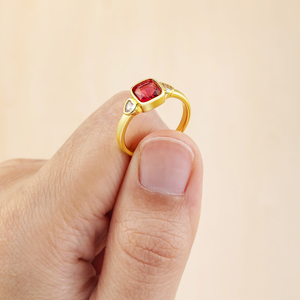 Elegant Micro-Pave Heart-Shaped Diamond Ring For Women