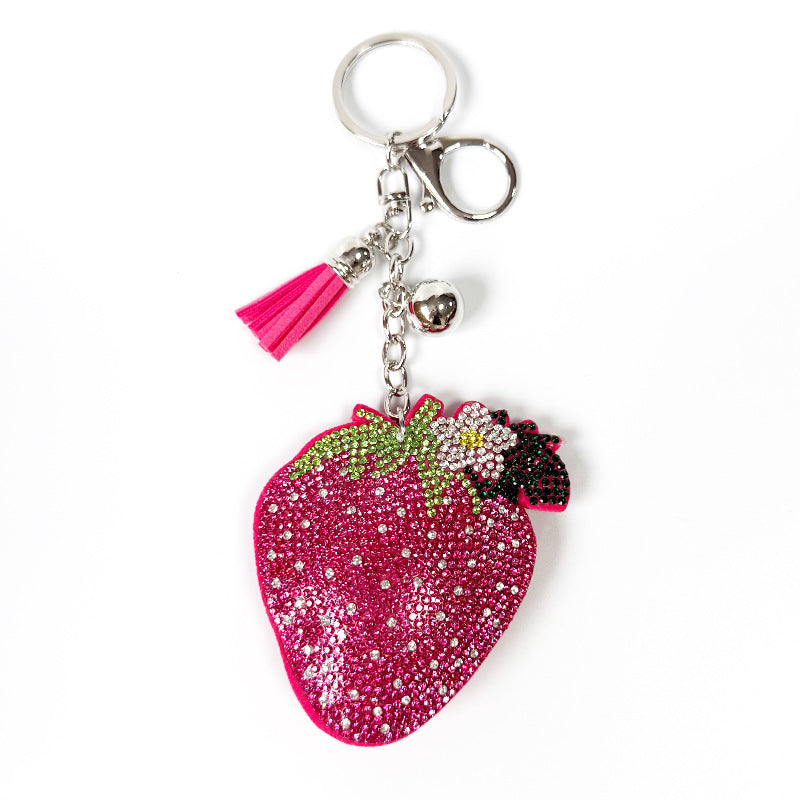 New Diamond-encrusted Strawberry Keychain