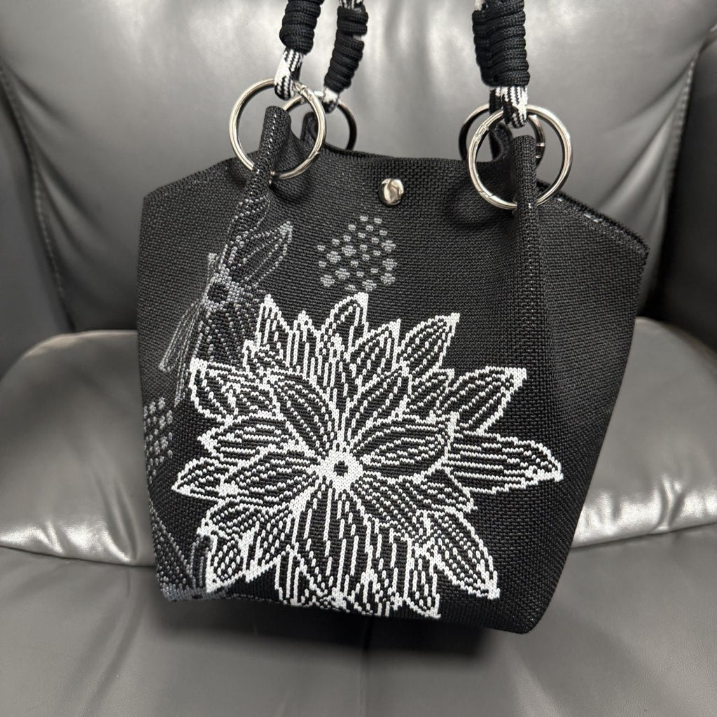 Knitted Tote Bag Commuter-friendly Handbag Simple Style