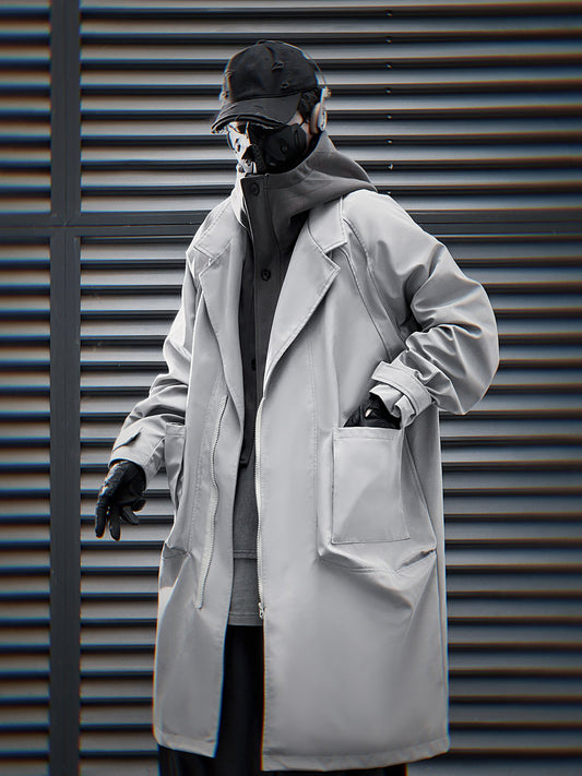 Imperméable trench-coat urbain gris HiJ36