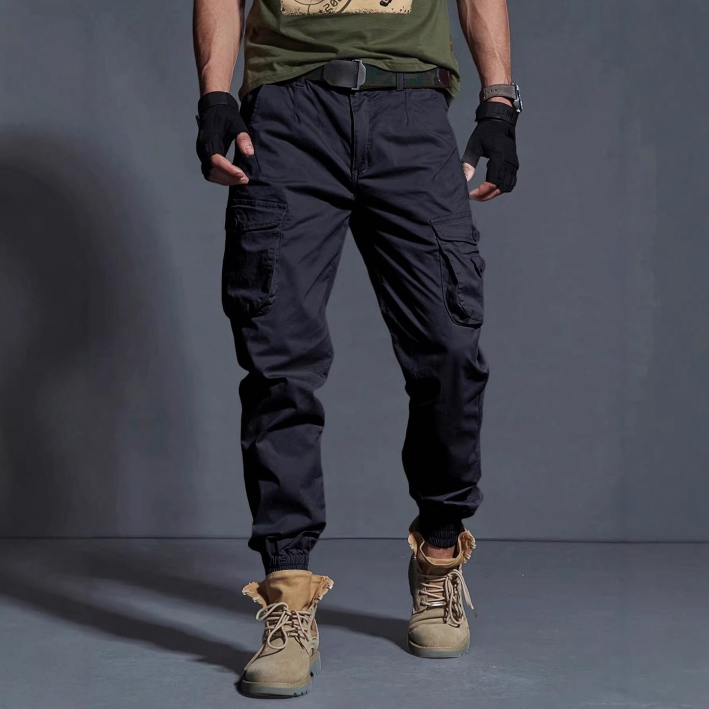 Mens American-style Multi-pocket Outdoor Sports Casual Pants