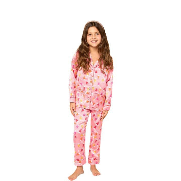 European And American Christmas Pajamas Suit Printed Homewear Children