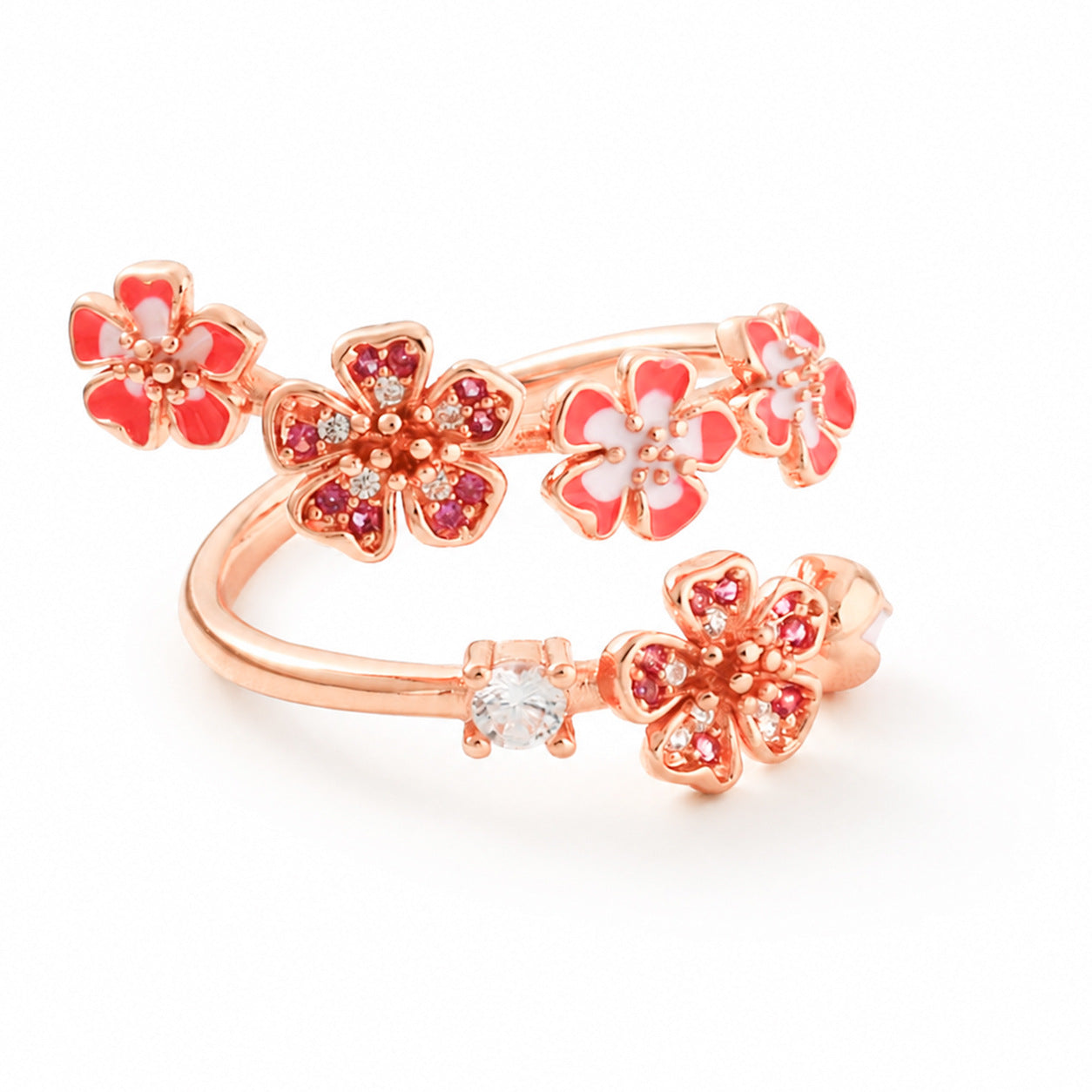 Exquisite And Elegant Flower Cluster Ring For Women
