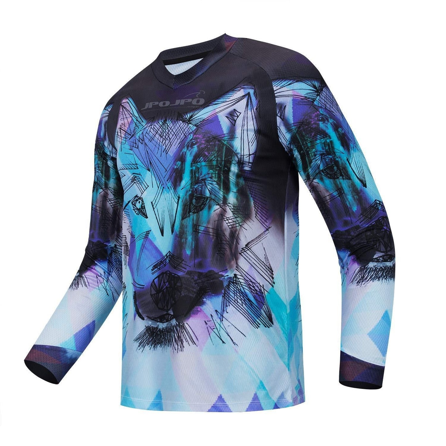 V-neck 3D Digital Print Long Sleeve