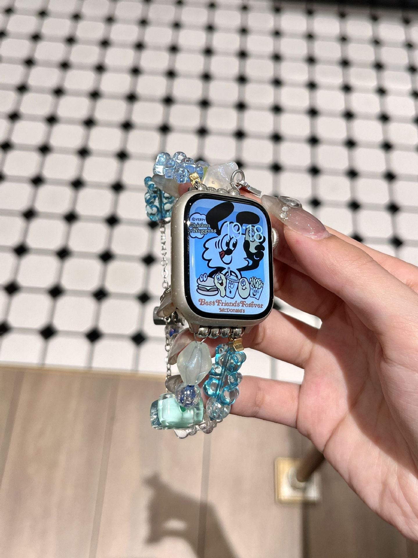 Colorful Gummy Bear Beaded Watch Band Compatible With IWatch Series  Soft Silicone Strap