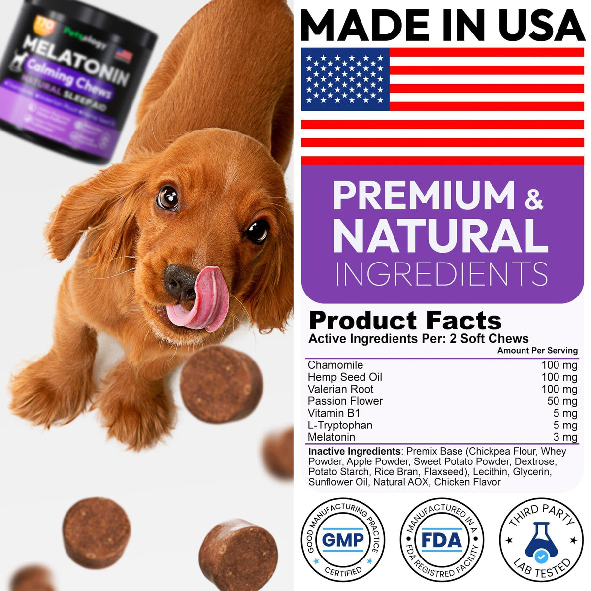 Melatonin Calming Chews for Dogs 170 Chews