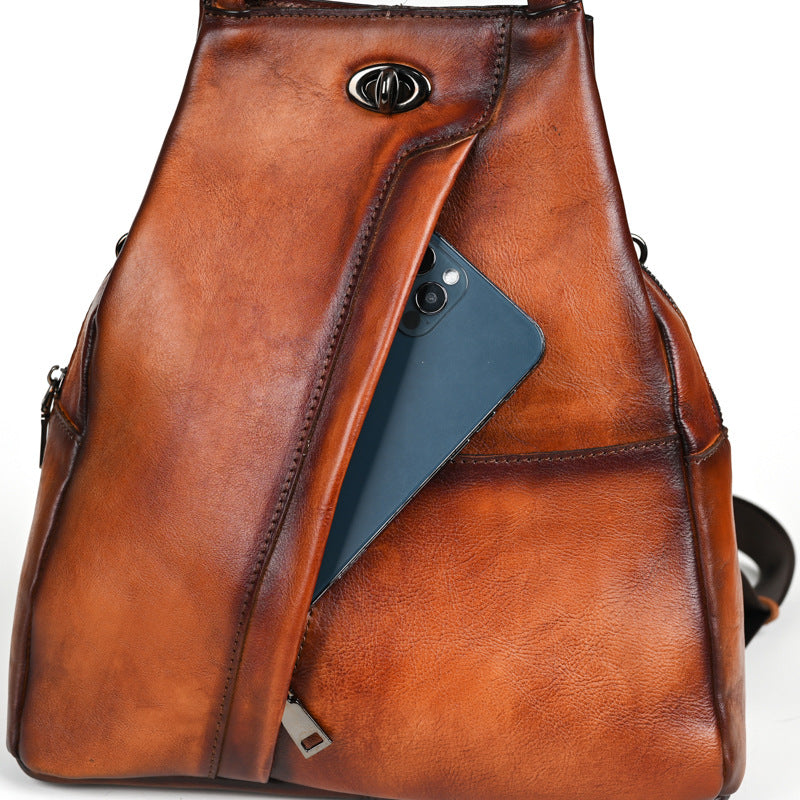 Vintage Large-capacity Backpack Made From Full-grain Cowhide