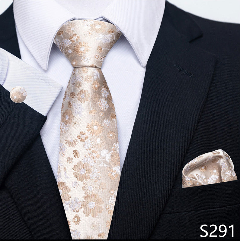 Men's Creative All-match Business Formal Wear Tie Scarf Cuff Buckle Set
