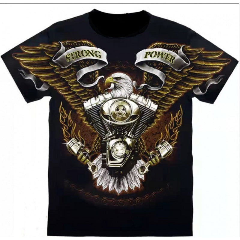 Printed Short-sleeved Leisure Motorcycle