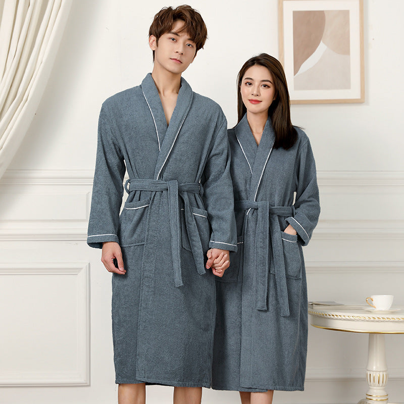 Towel Material Bathrobe Men's And Women's Pajamas