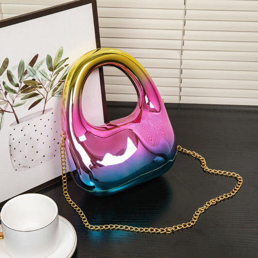Colorful Acrylic Bag – Stylish Colored Shiny Fashion Evening Purse for Women – Elegant Clutch Purse for Formal Events
