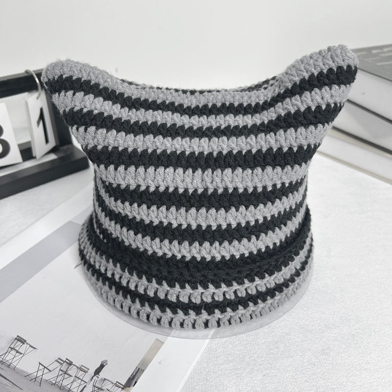 Simple Striped Casual Wool Hat