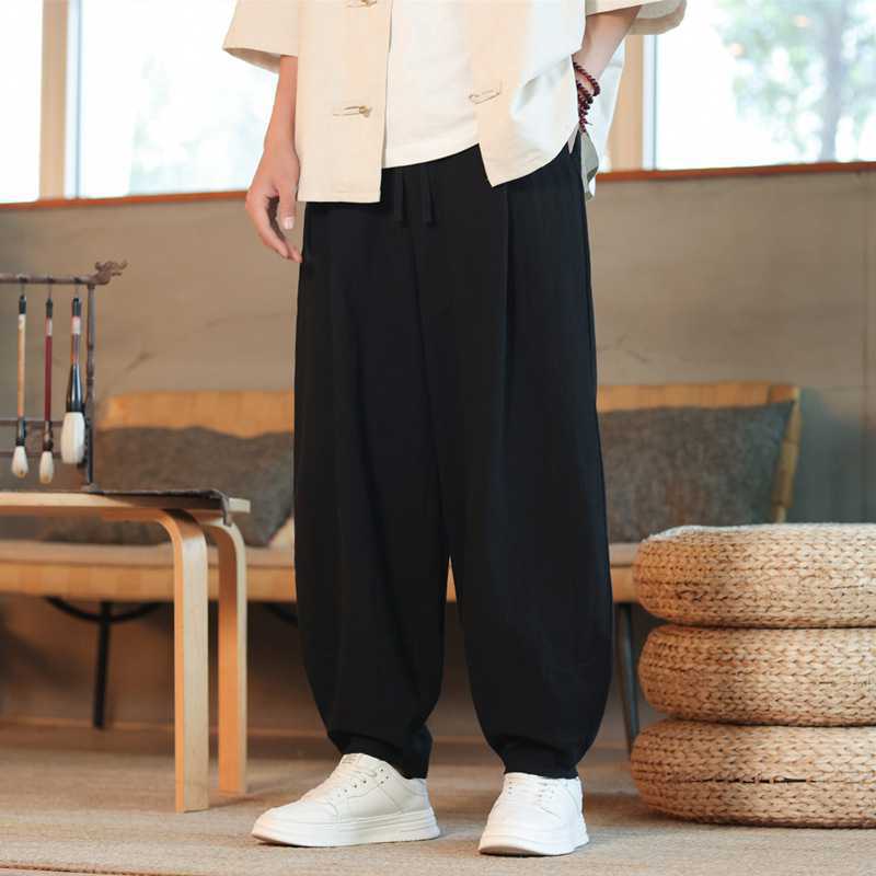 Retro Loose-fit Tapered Casual Pants For Men