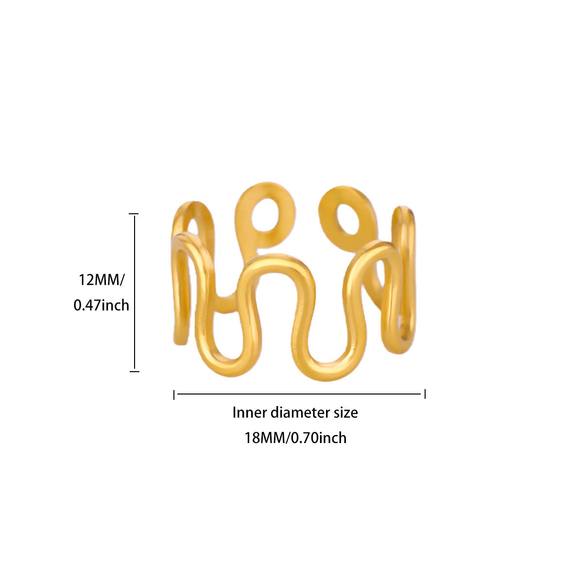 Creative Alien Big Wave Open Ring For Women