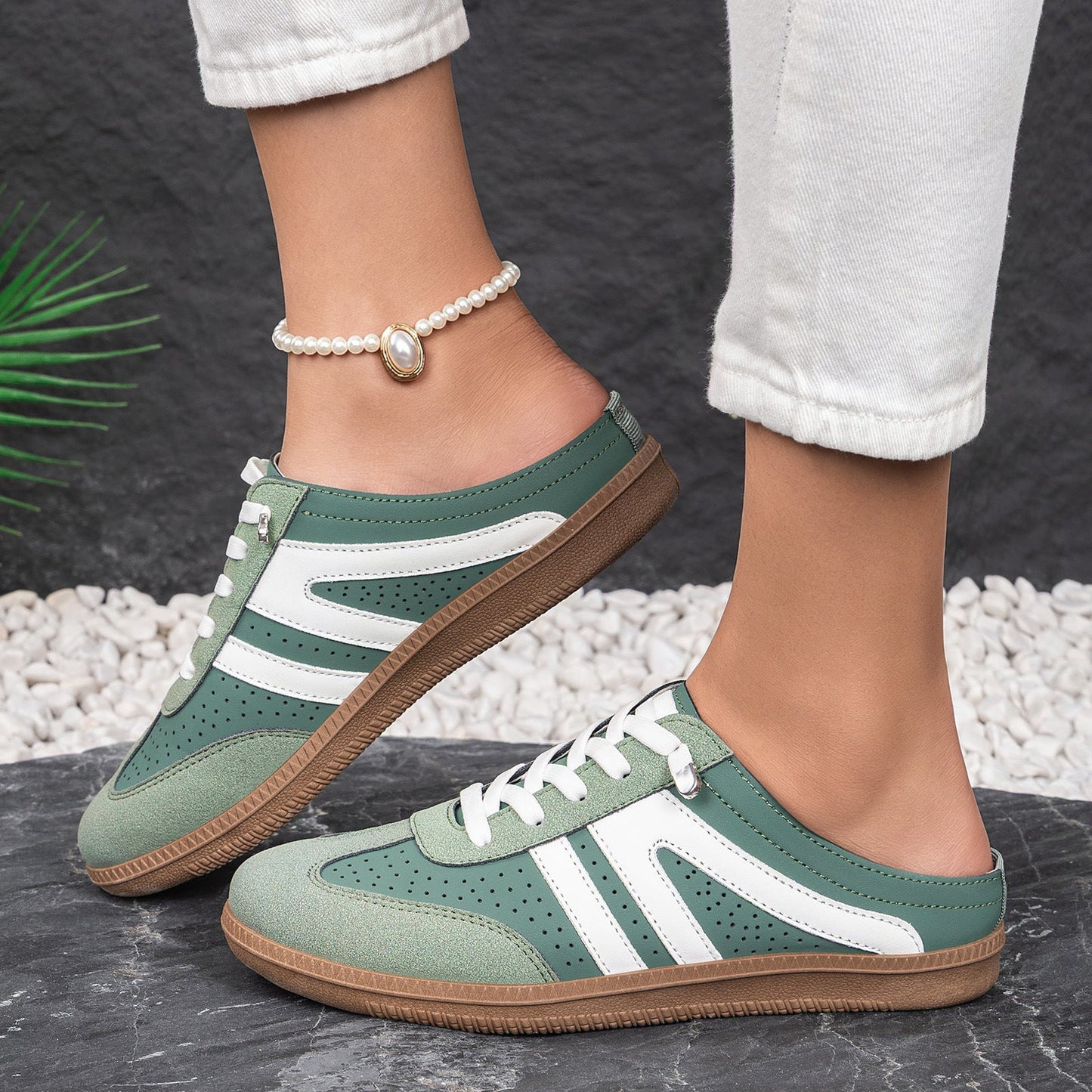 Casual Breathable And Comfortable Slip-on Half-slipper Sneakers