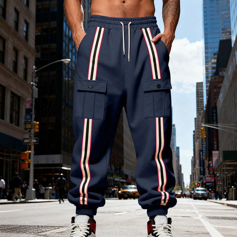 Outdoor Sports Trend Workwear Webbing Retro Loose-fit Sweatpants