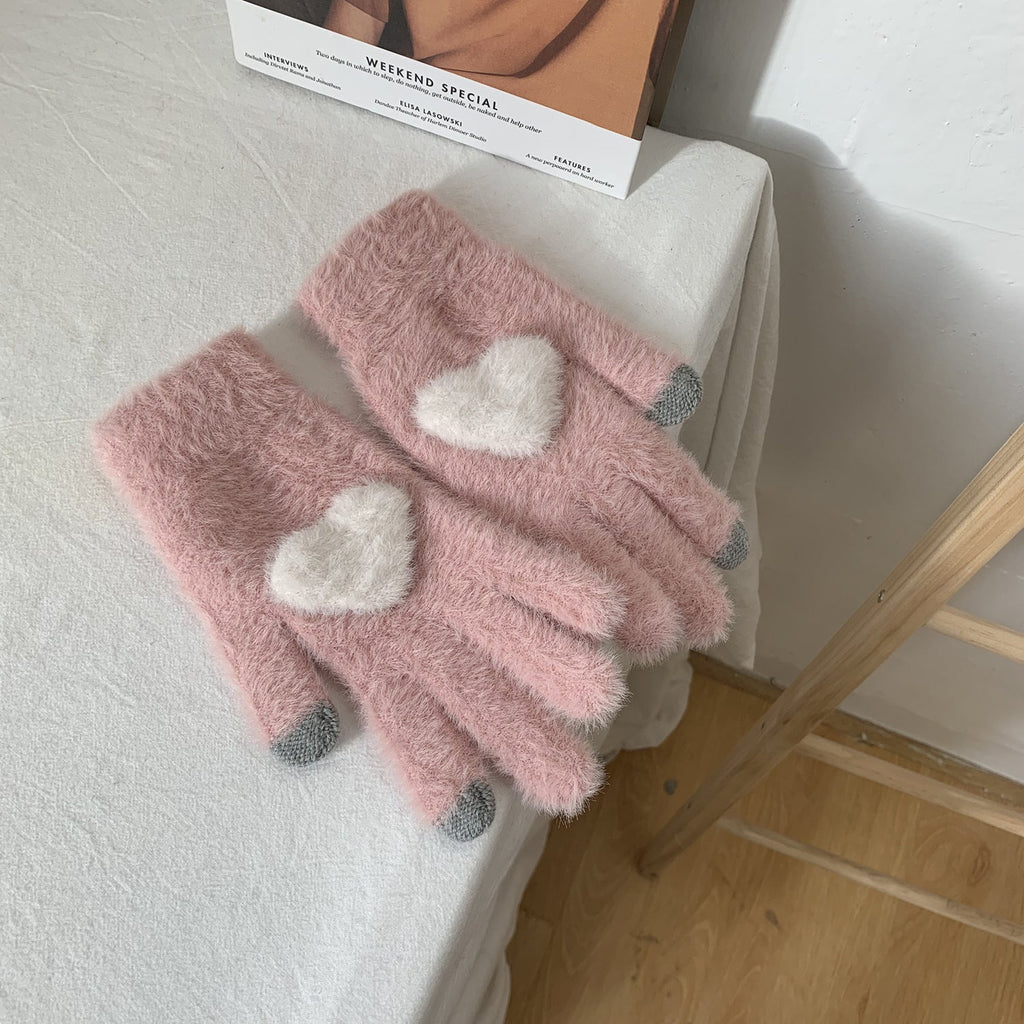 Winter Fingerless Knitted Gloves Touchscreen Warm Windproof