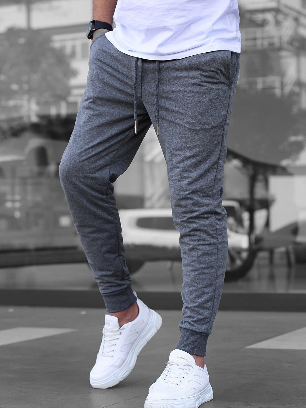 Casual Sporty Lightweight Breathable American-style Solid-color Slim-fit Pants