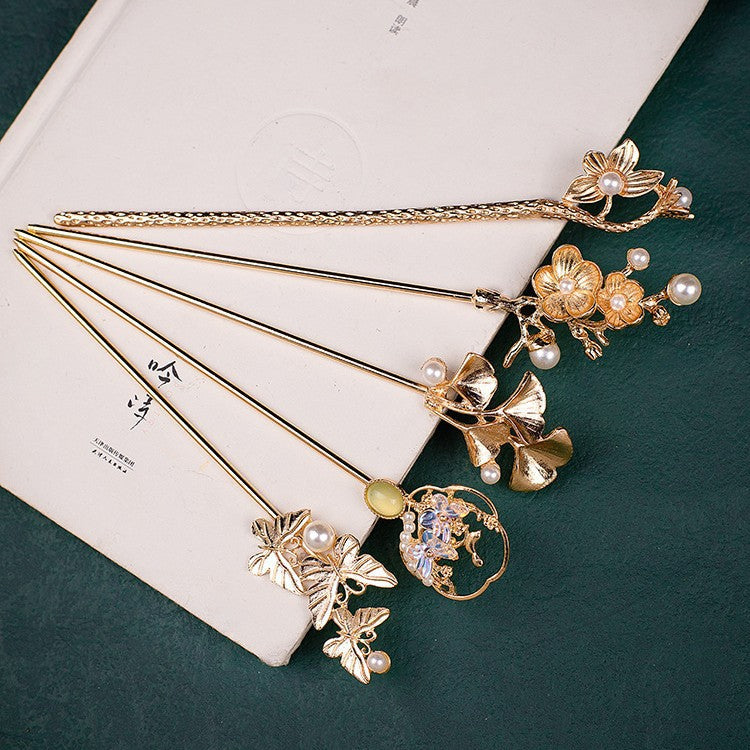 Ancient Style Han Chinese Clothing Handmade Updo Alloy Hairpin Hairpin