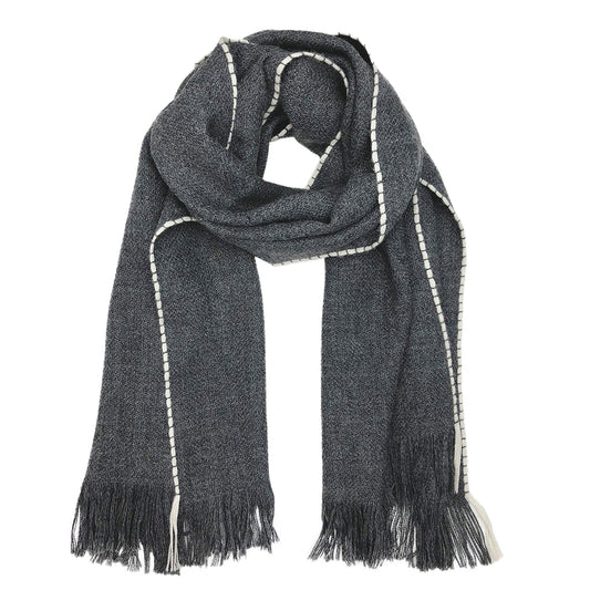 Écharpe en Baby Alpaga Anthracite - Foulard Hiver Luxe Léger et Doux Unisexe