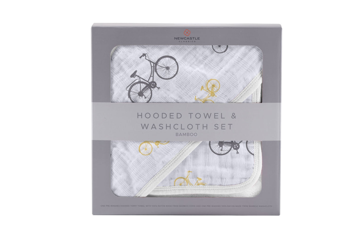 Baby Bambus Musselin Kapuzenhandtuch Waschlappen Set Fahrrad