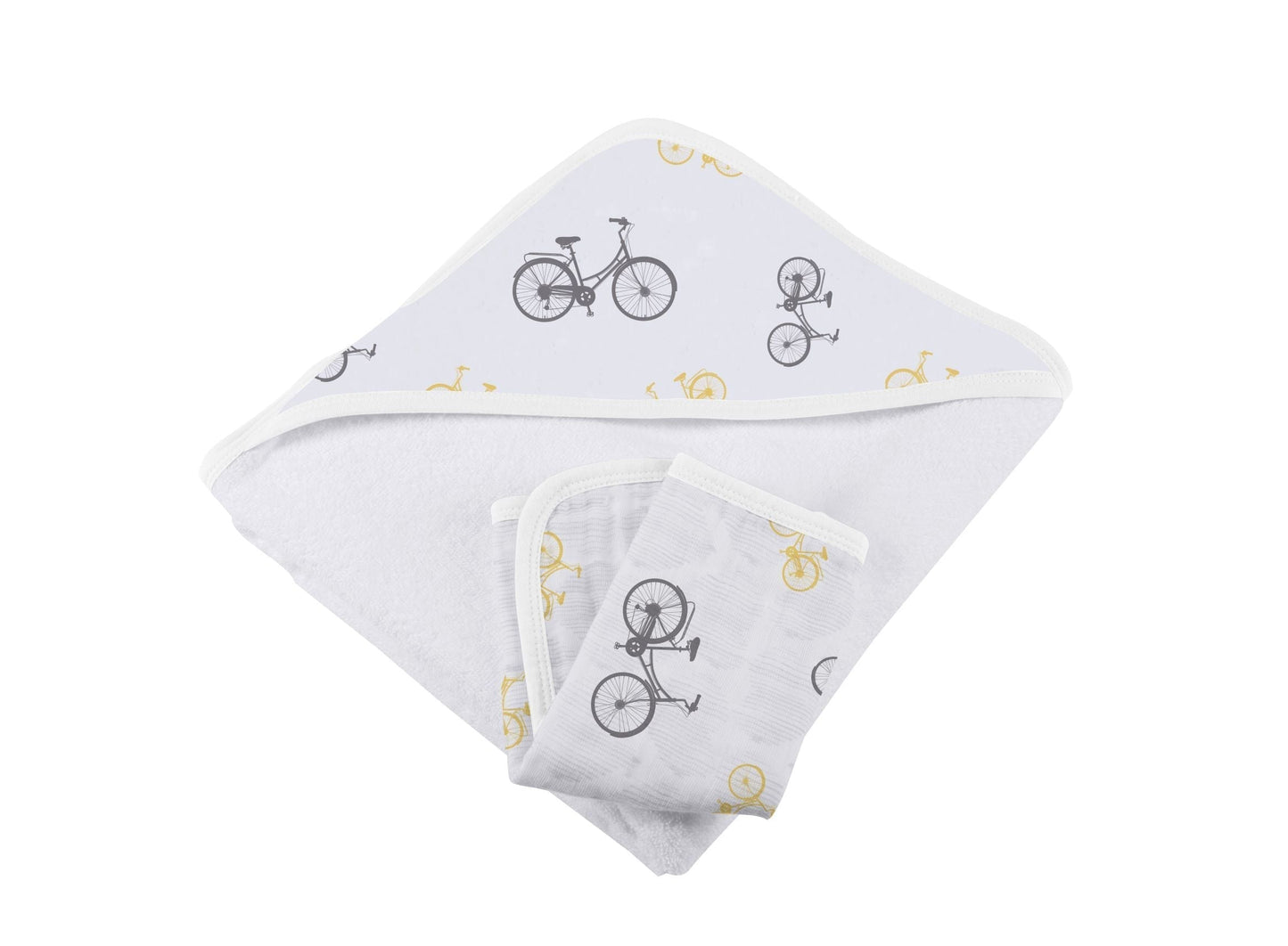 Baby Bambus Musselin Kapuzenhandtuch Waschlappen Set Fahrrad