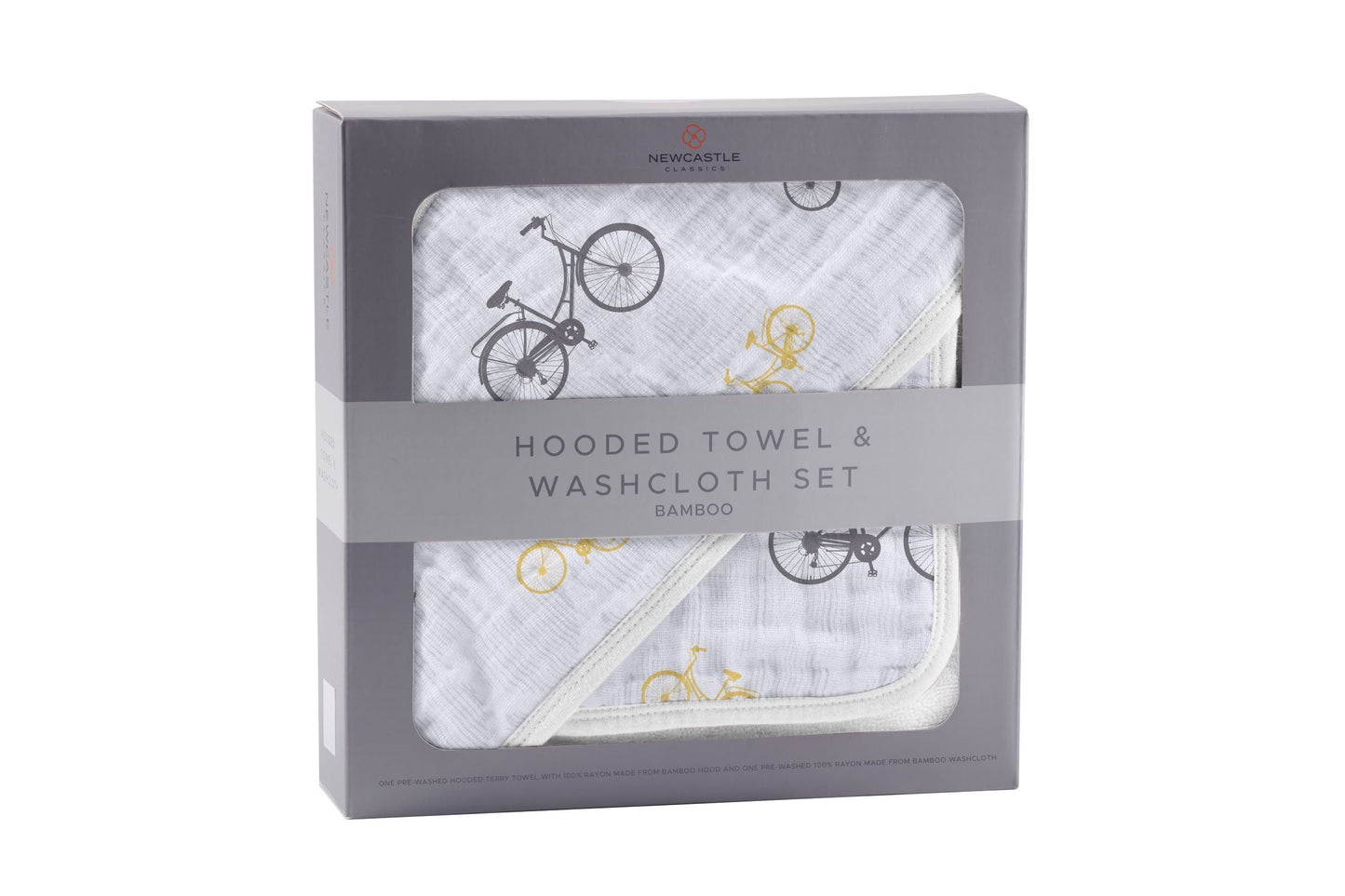 Baby Bambus Musselin Kapuzenhandtuch Waschlappen Set Fahrrad