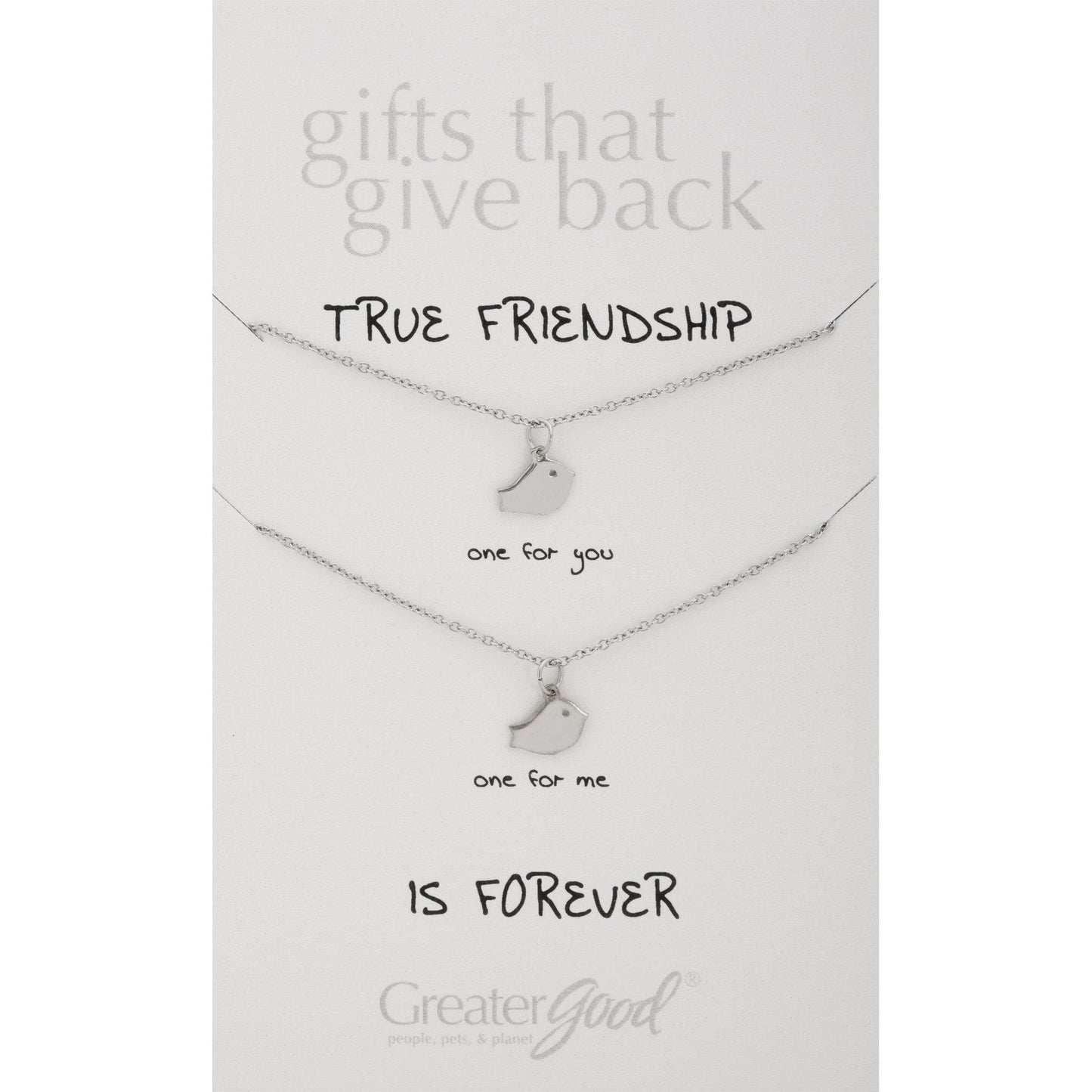 Baby Bird Friends Pewter Necklaces - Set of 2