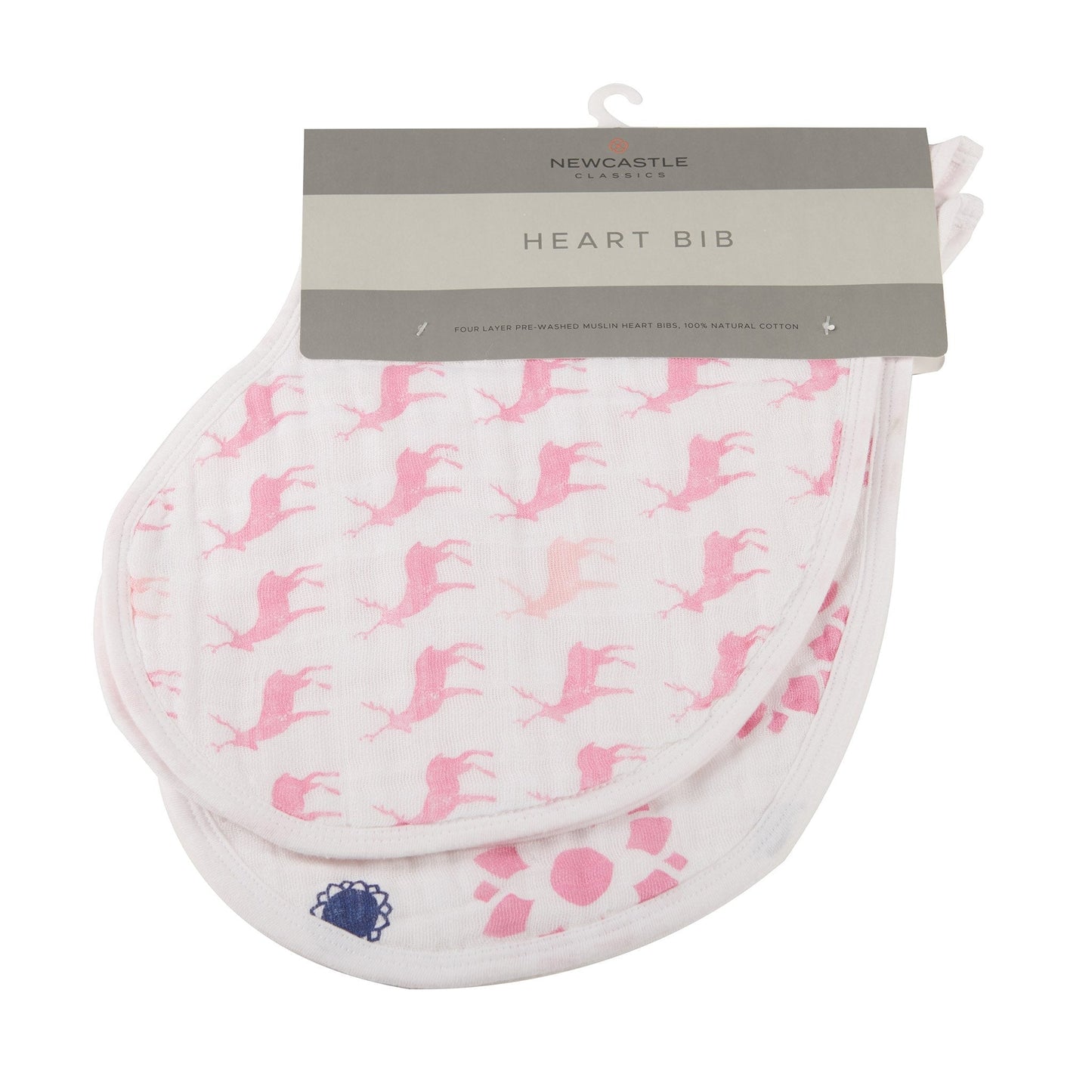 Bavoirs en mousseline de coton pour bébé en forme de cœur, lot de 2, absorbants pour nouveau-nés