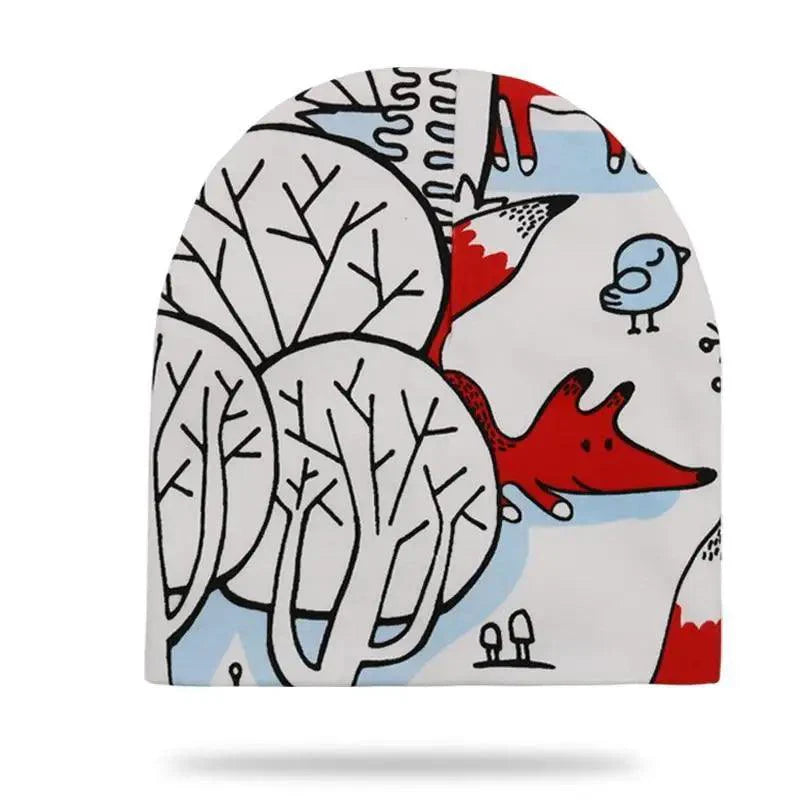 Baby Knit Cotton Cartoon Printed Baby Caps For Boys And Girls For Autumn And Winter Soft And Warm Cap