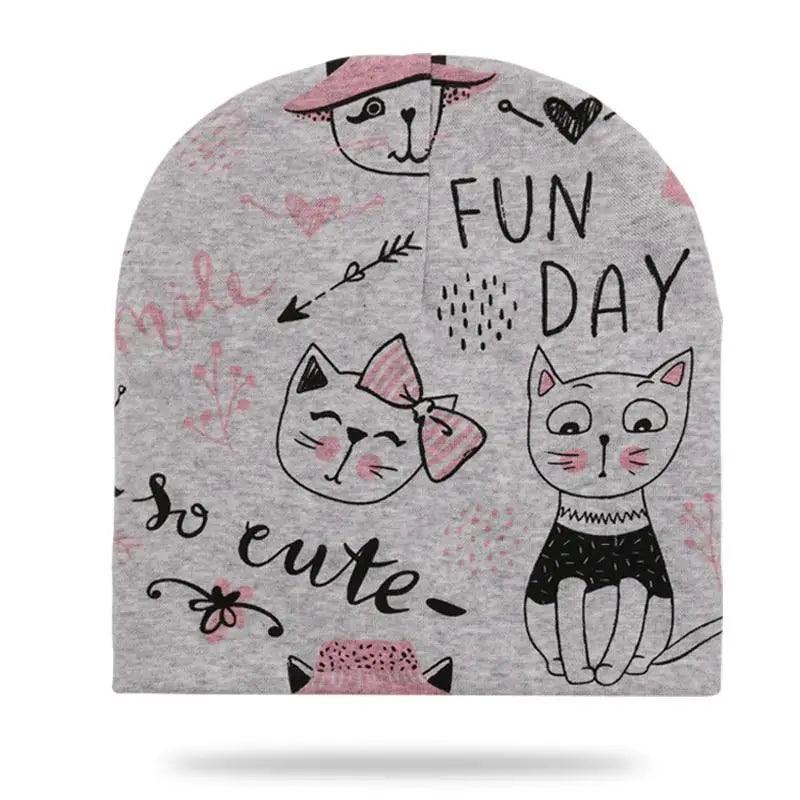 Baby Knit Cotton Cartoon Printed Baby Caps For Boys And Girls For Autumn And Winter Soft And Warm Cap