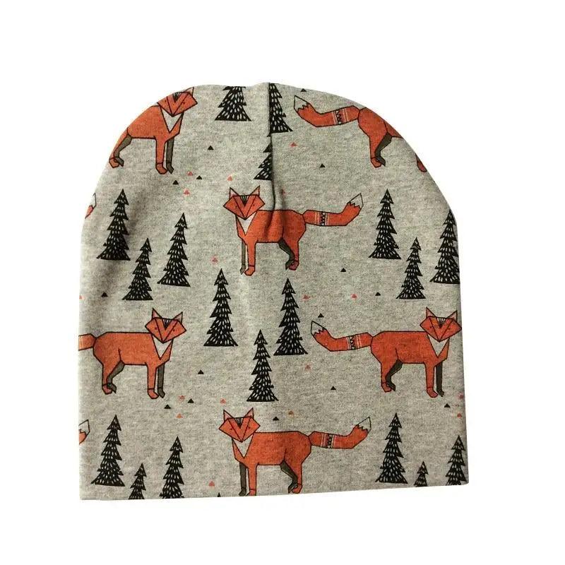 Baby Knit Cotton Cartoon Printed Baby Caps For Boys And Girls For Autumn And Winter Soft And Warm Cap