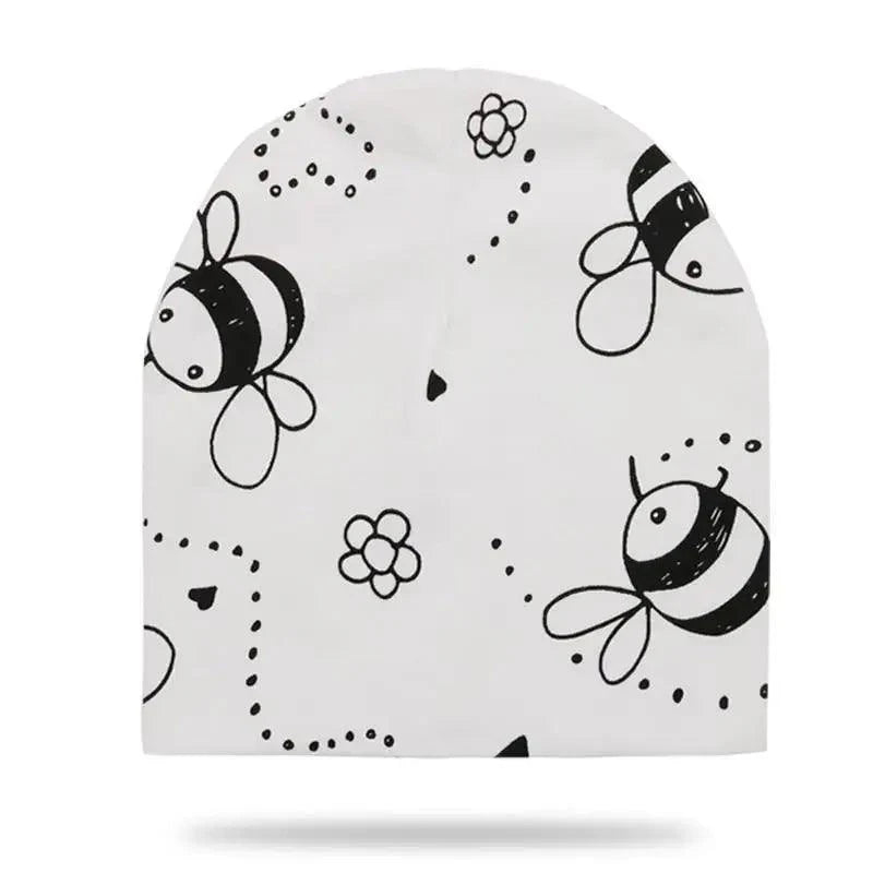 Baby Knit Cotton Cartoon Printed Baby Caps For Boys And Girls For Autumn And Winter Soft And Warm Cap