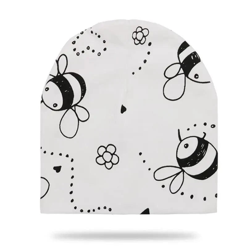 Baby Knit Cotton Cartoon Printed Baby Caps For Boys And Girls For Autumn And Winter Soft And Warm Cap