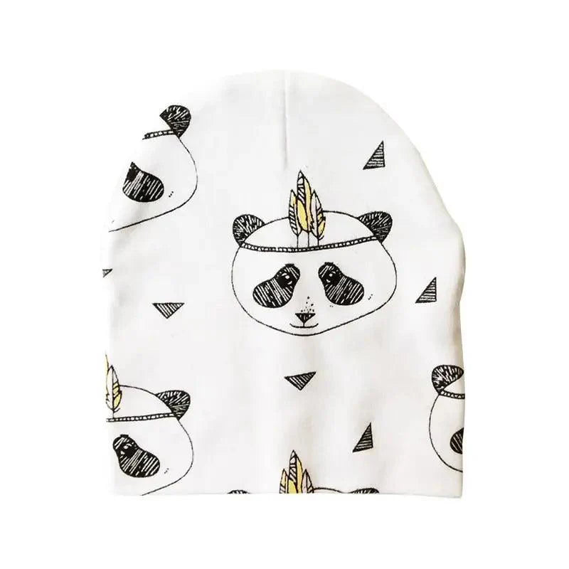 Baby Knit Cotton Cartoon Printed Baby Caps For Boys And Girls For Autumn And Winter Soft And Warm Cap