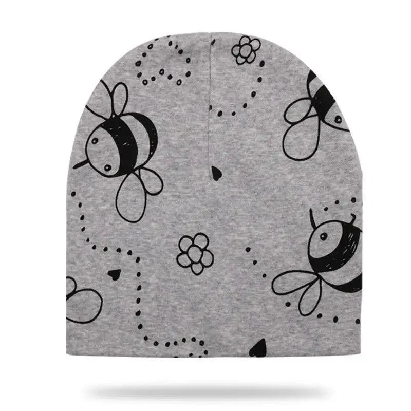 Baby Knit Cotton Cartoon Printed Baby Caps For Boys And Girls For Autumn And Winter Soft And Warm Cap