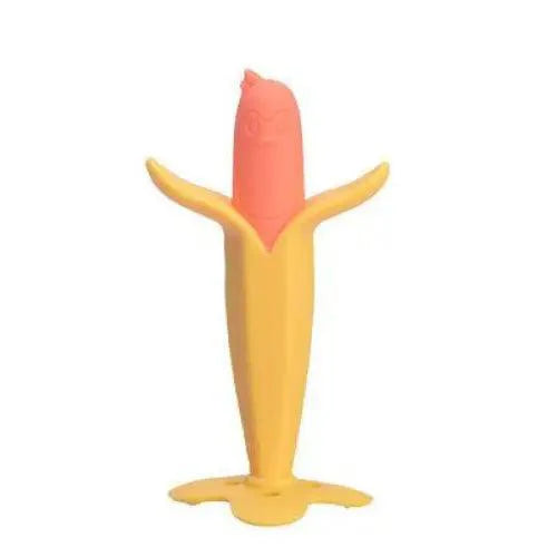 Baby Teether Toys Toddle Safe Banana Teething Ring Silicone Chew Dental Care Toothbrush Nursing Beads Gift For Infant
