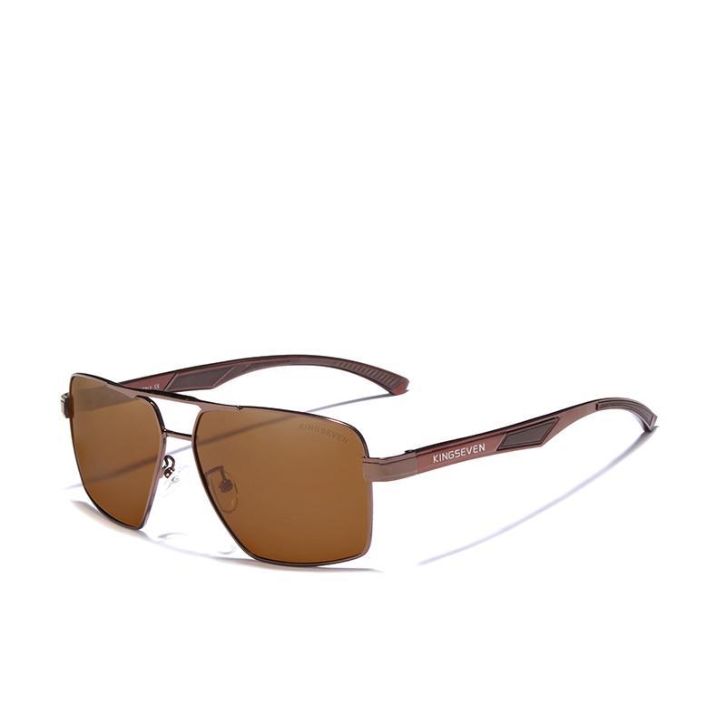 Luxuriöse, hochwertige moderne Aluminium-Herren-Sonnenbrille Polarisierte Gläser Markendesign Bügel Sonnenbrille Spiegelgläser Oculos de sol mit UV400 Schutz
